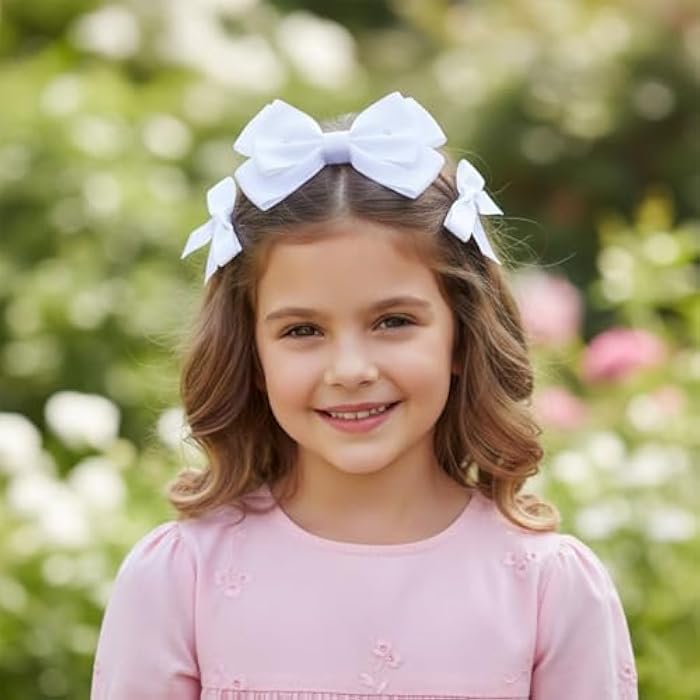 White Hair Clip - Set Of 6 Pieces, 4 Small Size & 2 Medium Size, For Girls School Uniform, Durable & Non-Slip Design - Image 5